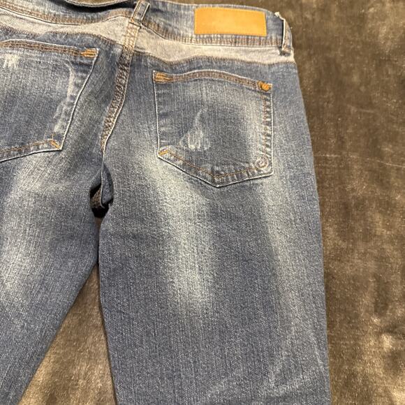 Indigo Rein Women's Skinny Jeans Denim Stretch Distressed Blue Med Wash Size 1 - Picture 16 of 16